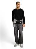 Henley Langarmshirt mit Rippstruktur black