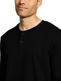Henley Langarmshirt mit Rippstruktur black