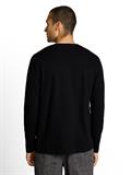Henley Langarmshirt mit Rippstruktur black