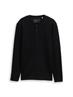 Henley Langarmshirt mit Rippstruktur black