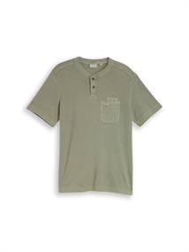 Henley T-Shirt mit Brusttasche greyish shadow olive