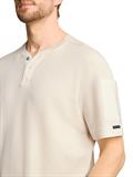 Henley T-Shirt mit Waffelstruktur gardenia white