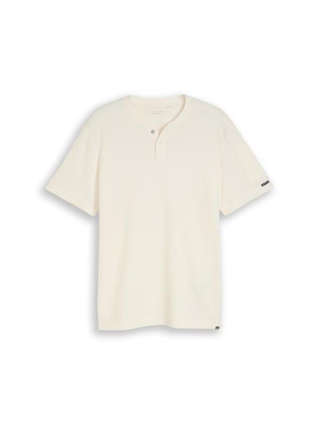 Henley T-Shirt mit Waffelstruktur gardenia white