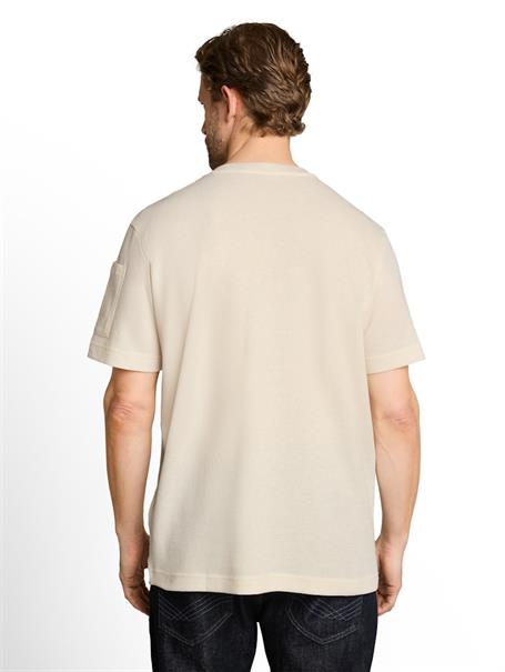 Henley T-Shirt mit Waffelstruktur gardenia white