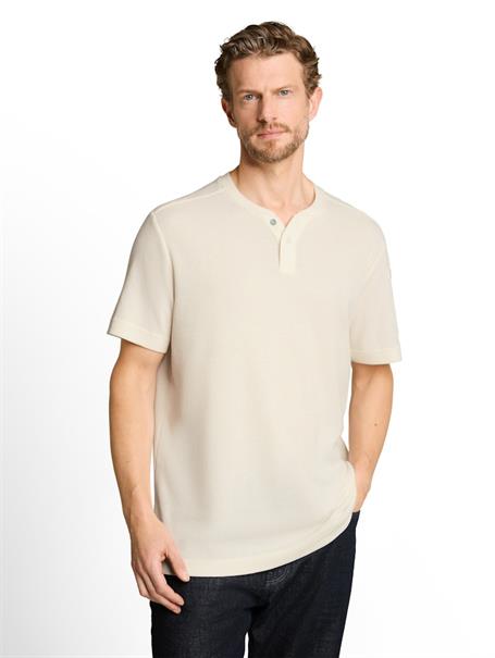 Henley T-Shirt mit Waffelstruktur gardenia white