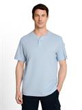 Henley T-Shirt mit Waffelstruktur light blue grey