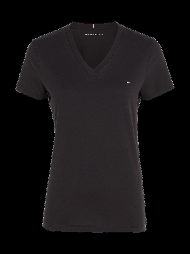 Tommy Hilfiger Damen T-Shirt HERITAGE V-NECK TEE classic white 