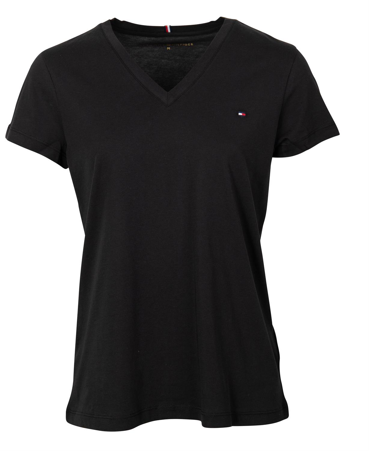 Tommy Hilfiger Damen T-Shirt HERITAGE V-NECK TEE classic white 