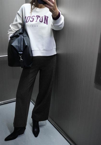 Herringbone Wide Leg Hose black