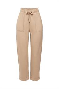 High-Rise-Pants im Jogger-Style in Strickqualität taupe