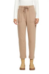 High-Rise-Pants im Jogger-Style in Strickqualität taupe