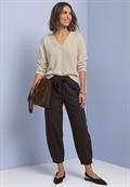 High Waist Barrel Leg Hose im Casual Fit black coffee