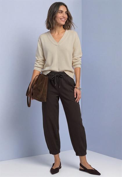 High Waist Barrel Leg Hose im Casual Fit black coffee