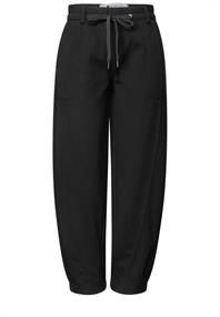High Waist Barrel Leg Hose im Casual Fit black