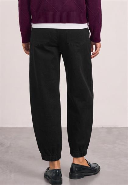 High Waist Barrel Leg Hose im Casual Fit black