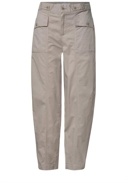 High Waist Barrel Leg Hose im Casual Fit clay sand