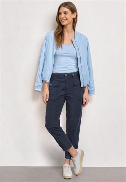 High Waist Barrel Leg Hose im Casual Fit darkest blue