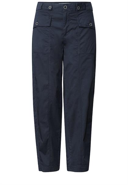 High Waist Barrel Leg Hose im Casual Fit darkest blue