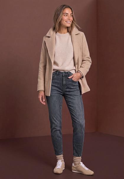 High Waist Barrel Leg Jeans im Casual Fit steel grey washed