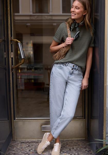 High Waist Barrel Leg Jeans im Loose Fit bleached wash