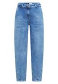 High Waist Barrel Leg Jeans im Loose Fit light blue random bleached
