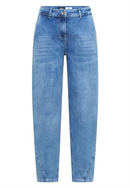 High Waist Barrel Leg Jeans im Loose Fit light blue random bleached