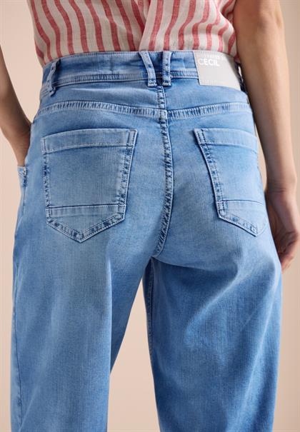 High Waist Barrel Leg Jeans im Loose Fit light blue random bleached