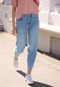 High Waist Barrel Leg Jeans im Loose Fit light blue soft washed