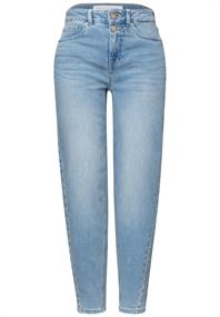 High Waist Barrel Leg Jeans im Loose Fit light blue soft washed