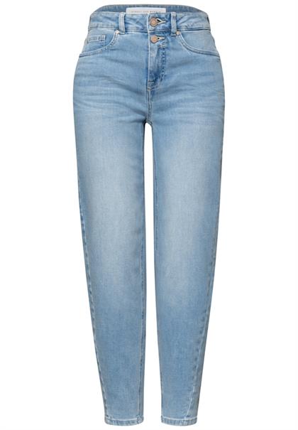 High Waist Barrel Leg Jeans im Loose Fit light blue soft washed