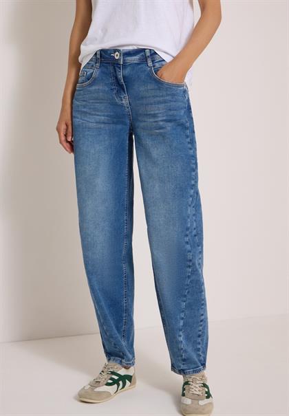 High Waist Barrel Leg Jeans im Loose Fit light blue used wash