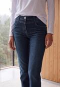 High Waist Bootcut Jeans im Slim Fit dark blue wash