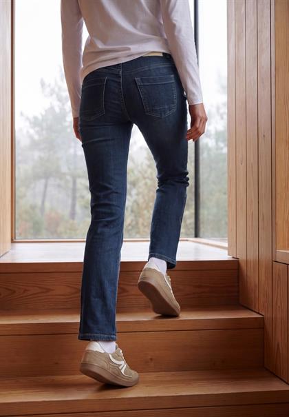 High Waist Bootcut Jeans im Slim Fit dark blue wash
