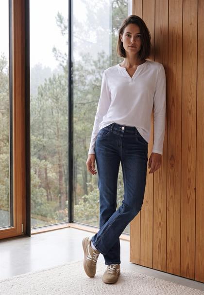 High Waist Bootcut Jeans im Slim Fit dark blue wash