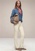 High Waist Bootcut Jeans im Slim Fit ecru washed