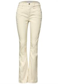 High Waist Bootcut Jeans im Slim Fit ecru washed