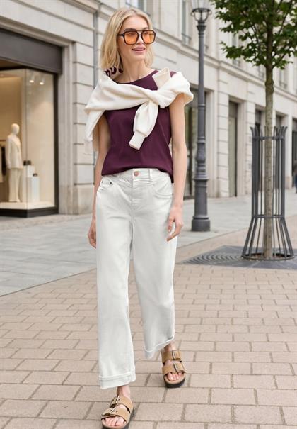 High Waist Jeans Culotte im Casual Fit ecru wash