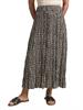 High Waist Midi-Rock aus Viskose abstract black grid design