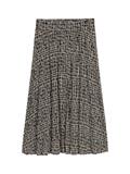 High Waist Midi-Rock aus Viskose abstract black grid design