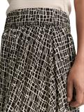 High Waist Midi-Rock aus Viskose abstract black grid design