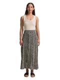 High Waist Midi-Rock aus Viskose abstract black grid design