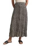 High Waist Midi-Rock aus Viskose abstract black grid design