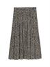 High Waist Midi-Rock aus Viskose abstract black grid design