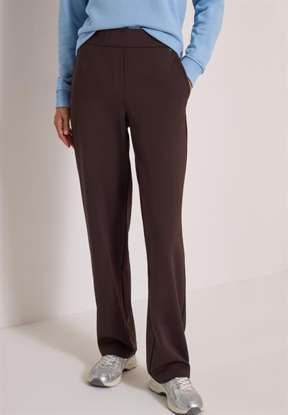 High Waist Straight Leg Hose im Loose Fit truffle brown