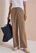 High Waist Straight Leg Hose mit Dessin creamy mocha melange