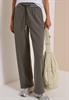 High Waist Straight Leg Hose mit Dessin dried olive green