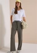 High Waist Straight Leg Hose mit Dessin dried olive green
