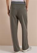 High Waist Straight Leg Hose mit Dessin dried olive green