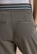 High Waist Straight Leg Hose mit Dessin dried olive green