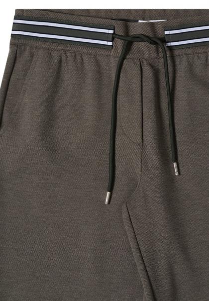 High Waist Straight Leg Hose mit Dessin dried olive green